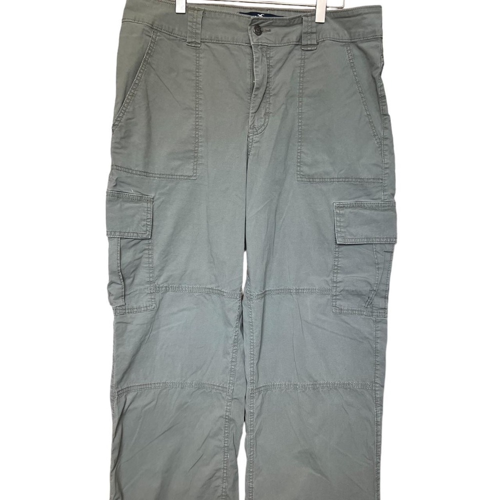 Hollister green high rise baggy cargo pants